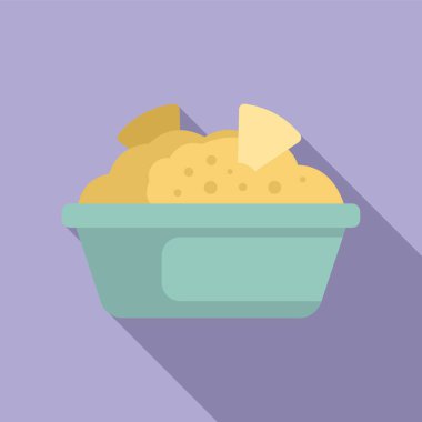 Pide ekmekle kaplı bir kase dolusu humus Orta Doğu mutfağının simgesel bir göstergesidir.