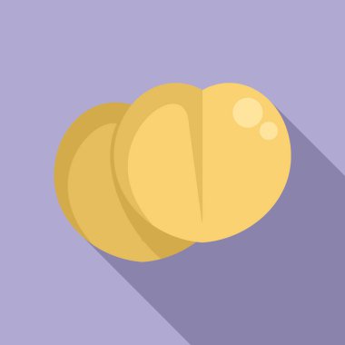 İki yuvarlak sarı hap üst üste yatıyorlar, mor arka planda uzun bir gölge bırakıyorlar.