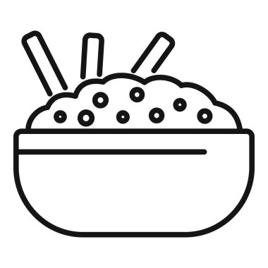 Lezzetli bir Akdeniz mutfağını temsil eden bir kase dolusu humus çizilmiş.