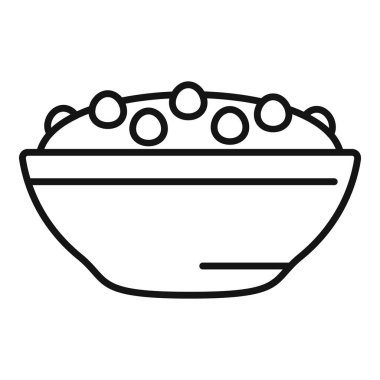 Sağlıklı bir vejetaryen yaşam tarzını temsil eden nohut dolu bir kâse çizimi.