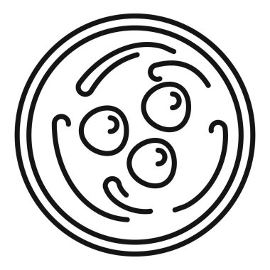 Mikroskop altında hücreleri büyüyen bir petri kabının çizgi simgesi