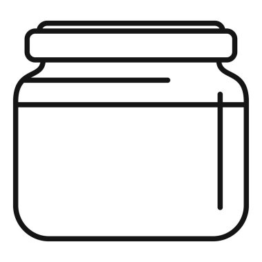 Beyaz arkaplanda izole edilmiş web tasarımı için metal kapaklı boş cam kavanoz ana hatları simgesi