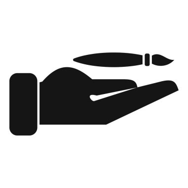 El, sanatsal ifade ve yaratıcılığı temsil eden bir boya fırçası tutuyor.