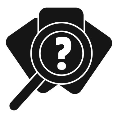 Büyüteç, bilgi ve cevaplar arayışını sembolize eden belgeler üzerinde geziniyor.