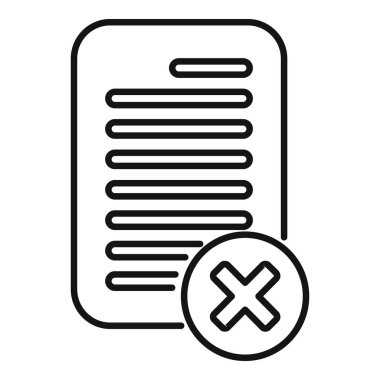 Üzerinde büyük bir haç olan bir belgenin basit satır simgesi reddediliyor