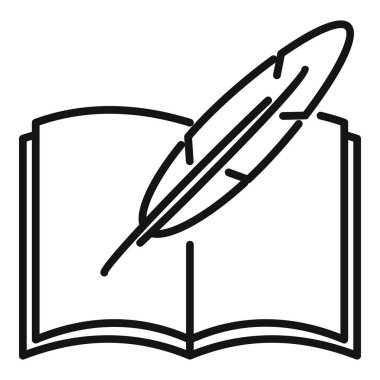 Tüy kalem yazma, edebiyat, hikaye anlatma ve yaratıcı ifadenin sembolü olan kitabı aç