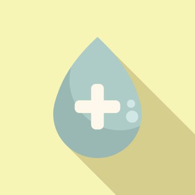 Beyaz haç içeren mavi su damlası kan bağışını simgeliyor.