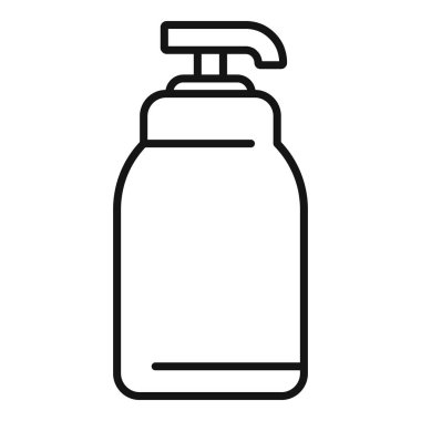 Plastik şişe pompası, sıvı sabun, losyon, krem veya şampuan için basit bir çizgi simgesi