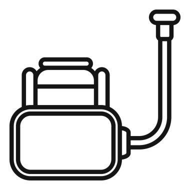 Beton bir vibratör makinesinin siyah beyaz simgesi, betondan hava kabarcıklarını temizlemek için kullanılır