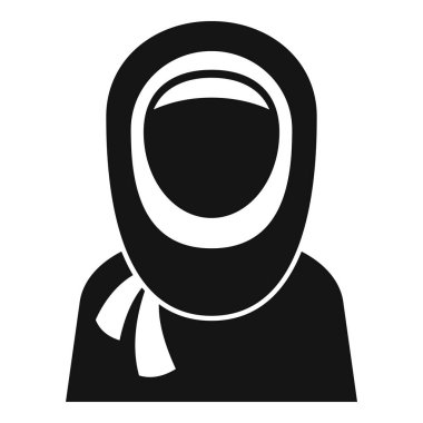 Geleneksel tesettür giyen Arap bir kadının siyah silueti.