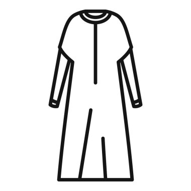 Basit bir çizgi simgesi. Geleneksel Arap erkek kıyafeti. Sıcak iklimlerde rahatlamak için beyaz ve gevşek.