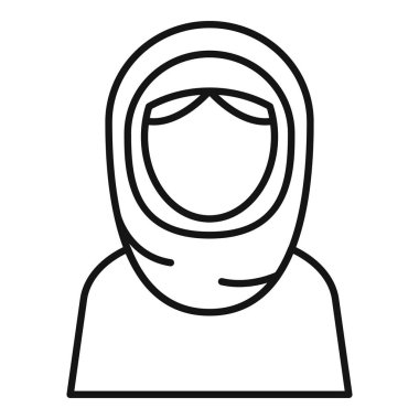 Geleneksel tesettürlü genç bir Arap kadının çizimi