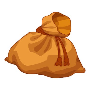 İple bağlanmış bir çuvalın karikatür çizimi