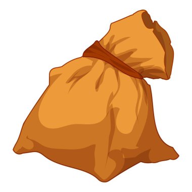 Kahverengi iple sıkıca bağlanmış çanta beyaz üzerine izole edilmiştir.