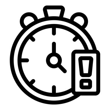 Kronometre, zamanın bir uyarı işareti ile tükendiğini gösteriyor. Aceleyi ve teslim tarihlerini simgeliyor.