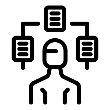 İşadamı yapay zekayla büyük veri akışını yönetiyor.