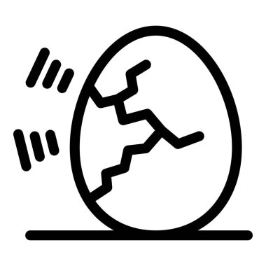 Kırık yumurta sallanıyor, çatlamak üzere.