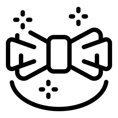 Basit, kalın çizgili bir papyon ikonu. Moda, aksesuar ya da tarzla ilgili projeler için mükemmel.