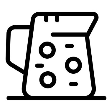 Bilimsel deney ve ölçümlerde kullanıldığını vurgulayan bir deney şişesinin çizgi simgesi