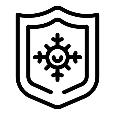 Bir kar tanesini koruyan, kışın korunmasını temsil eden basit bir kalkan simgesi