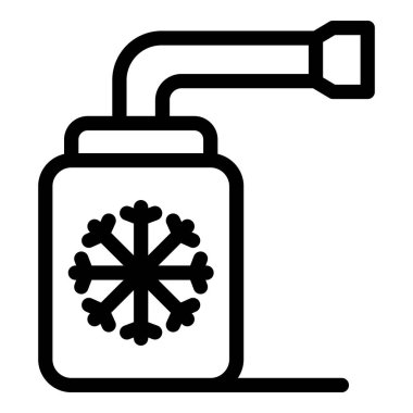 Klima ve soğutma için doldurulan bir freon tankının siyah beyaz simgesi