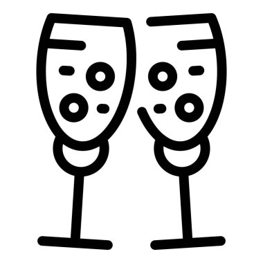 Kutlama için iki kadeh şampanya.