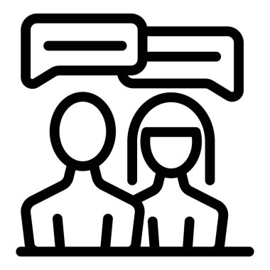 Başlarının üstünde konuşma baloncuklarıyla temsil edilen iki kişi tartışıyorlar.