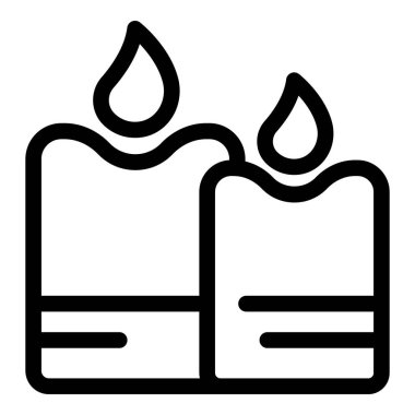 Yanan iki mumdan oluşan basit bir sanat simgesi. Rahatlamayı, romantizmi veya anıtı temsil etmek için mükemmel.