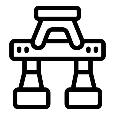 Deniz tabanından petrol ve doğal gaz çıkarmak için kullanılan bir petrol platformunu temsil eden basit çizgi simgesi