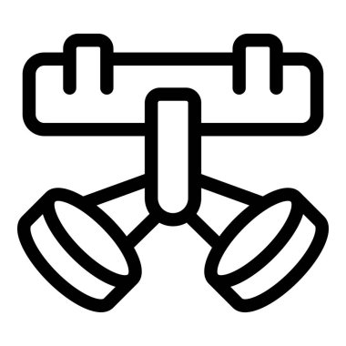 Oksijen maskesinin asılı durduğu hat simgesi, tıbbi acil durumlarda oksijen takviyesi yapmaya hazır.