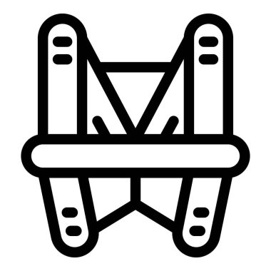 Bebek koltuğu ikonu, taslak stili, ebeveynlik ve çocukluk temaları için mükemmel.