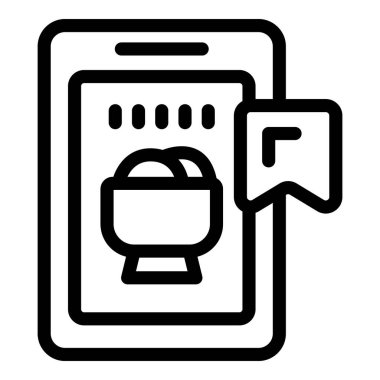 Yemek dağıtım uygulamasının basit bir simgesi. Uyarı ile bir kase yiyecek gösteriliyor.