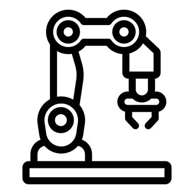 Üretim ve sanayi ortamlarında kullanılan basit bir robot kol simgesi