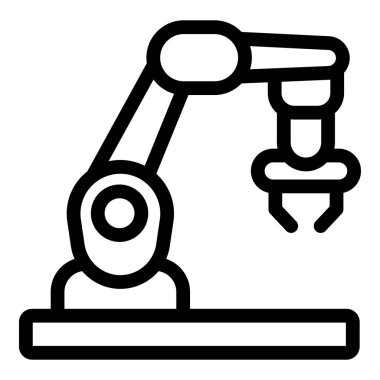 Robotik kol, modern imalatta otomasyonu ve gelişmiş teknolojiyi temsil eden bir nesne algılıyor.