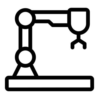 Endüstriyel robot kolu nesne otomasyon simgesi algılıyor