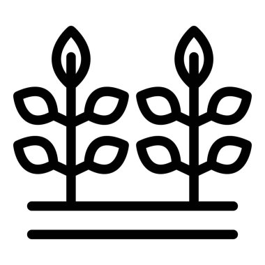 Bu basit tarım ikonu topraktan büyüyen iki bitkiyi temsil ediyor.