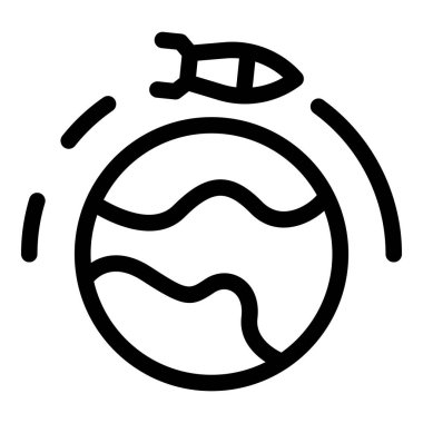 Roket Dünya 'nın yörüngesinde uzayda uçuyor.