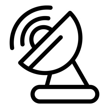 Sinyal alan bir uydu anteninin basit çizgi resim simgesi