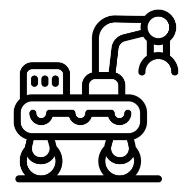 Ay gezgini ayın yüzeyinden geçiyor. Robot kolu örnek toplamak için uzatıldı.