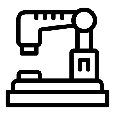 Robotik kol fabrika otomasyon süreci simgesinde nesne algılıyor
