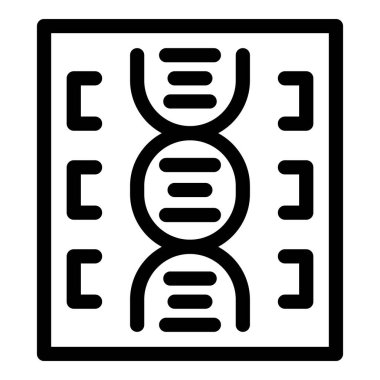 DNA dizisi bir tablet ekranda analiz ediliyor. Genetik kodunu ortaya çıkarıyor.