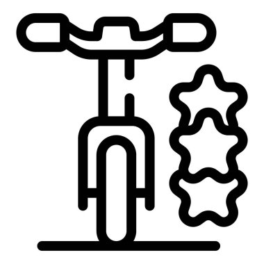 Bir müşteri memnuniyeti anketini temsil eden, üç yıldızlı bir elektrikli scooter çizgisi simgesi