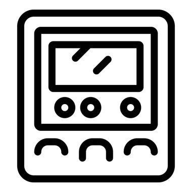 Elektrik sayacının satır simgesi, kullanıcı etkileşimi için düğmeleri olan güç tüketim verilerini gösterir