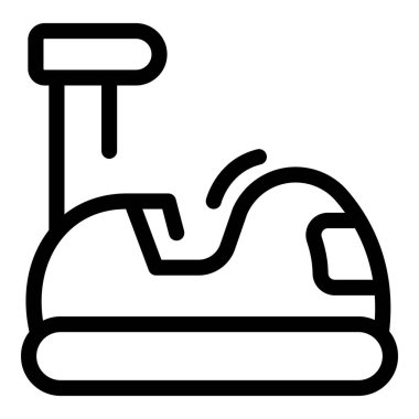 Çarpışan bir arabanın çizgi sanat simgesi lunapark gezintisine çıkıyor.