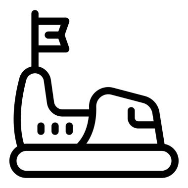 Çarpışan bir arabanın basit çizimleri lunaparkları, lunaparkları ve çocukluk anılarını canlandırıyor.