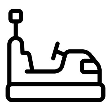 Line art icon of a bumper car, perfect for representing amusement parks and recreational activities clipart