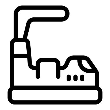 Çarpışan bir arabanın basit çizgi simgesi, eğlence parklarını ve eğlence parklarını temsil etmek için mükemmel.