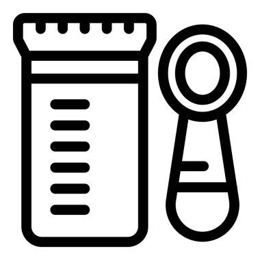 Tıbbi test ve sağlık hizmetlerini temsil eden tıbbi bir aletle idrar örneğinin basit bir simgesi.