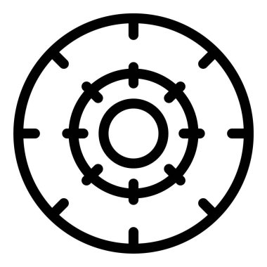 Merkeze odaklanan bir hedef hedefin basit siyah beyaz simgesi