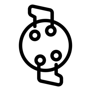 Elektronik bileşenin basit siyah-beyaz çizgisi çizimi, teknoloji ve elektronikle ilgili projeler için mükemmel